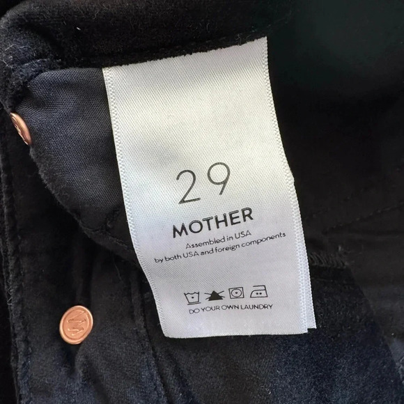 Mother High Waisted Looker Ankle Pant Black Velvet Size 29 NWOT - Picture 2 of 4